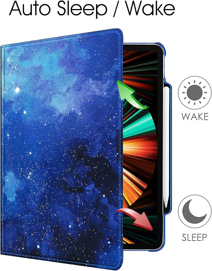 Fintie Rotating Case for iPad Pro 12.9-inch 6th/5th/4th/3rd Generation | 360° Swivel Stand Landscape &amp Portrait Viewing Shockproof Protective Cover Pencil Holder Auto Sleep/Wake Black