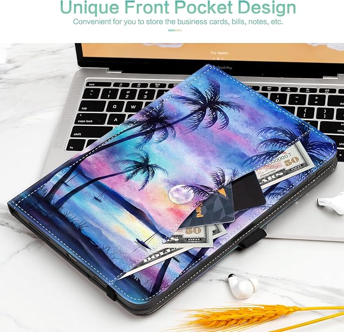 Lokigo Case for iPad (A16) 11th/10th Generation Aurora Forest | for iPad 11th-11 Inch/10th-10.9 Inch Stand Cover Pencil Holder/Hand Strap/Pocket Support Touch ID Auto Wake/Sleep