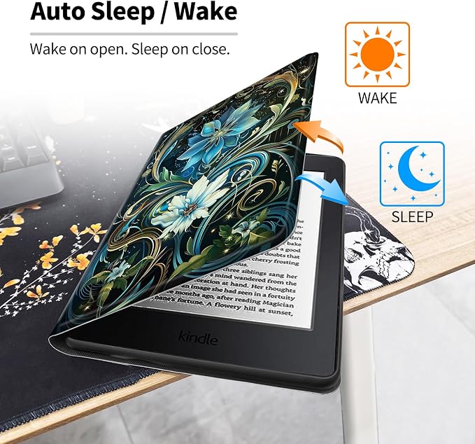 Case for All-New 7 Kindle Paperwhite 12th Gen 2024 &amp Kindle Colorsoft Signature EditionPU Leather Cover with Auto Sleep Wake FeatureAmerican Flag Eagle
