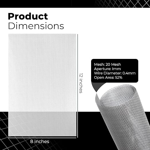 Stainless Steel Wire Mesh 10-Pack 12×8 Inches – Durable, Windows etc.