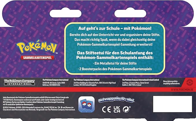 Pokémon - Trading Card Game: Back to School Pencil Case - Glurak (1 Tin Box & 2 Booster Packs)