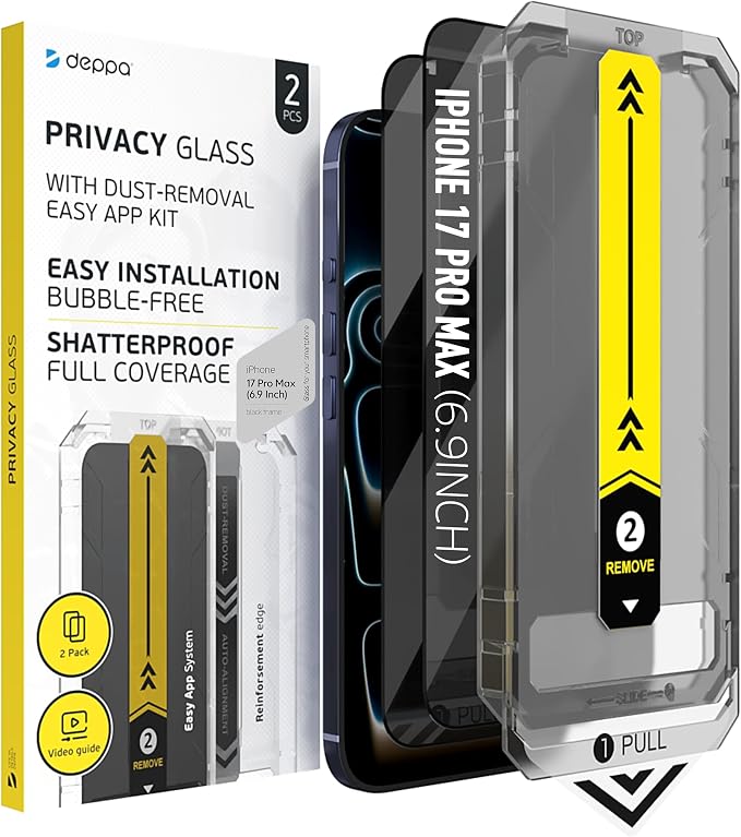 Deppa | 2-Pack | Screen Protector for iPhone 16 Pro Max (6.9) with Smart Installation Tray | Dust &amp Bubble-Free | 9H Tempered Glass | Full Coverage | Easy Install