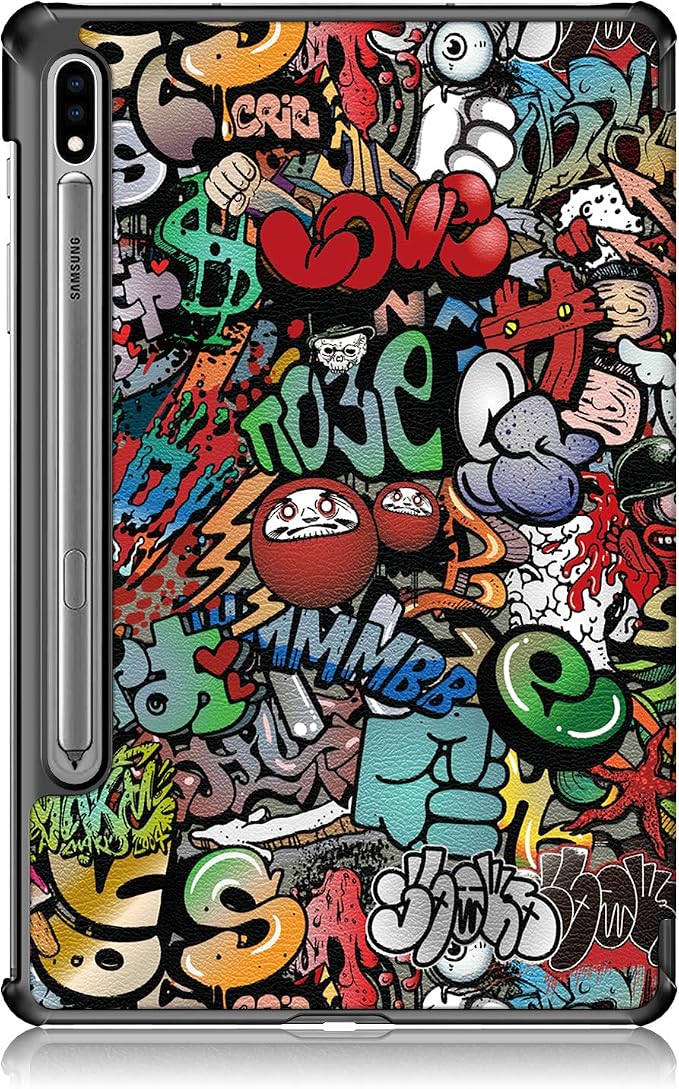 Case for Samsung Galaxy Tab S8 Plus 12.4 2022/S7 FE 2021/S7 Plus 2020 (SM-X800/X806/T730/T733/T736/T738/T970/T975/T976) Lightweight Tri-Fold Stand Thin Cover Auto Wake/Sleep Almond Blossom