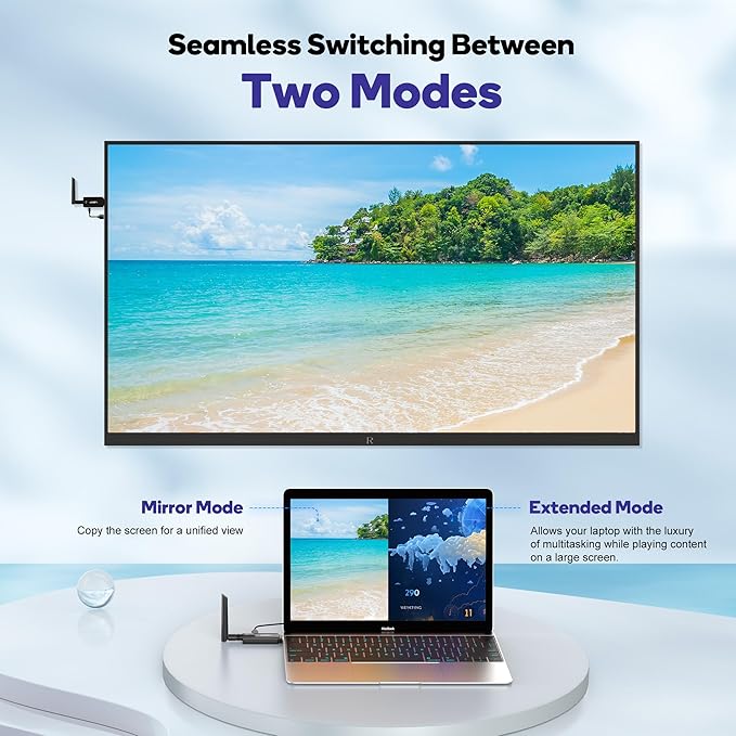 Vrriis Wireless HDMI Transmitter and Receiver,Plug and Play,1080P Wireless HDMI Extender Kit Support 2.4GHz and 5GHz for Streaming Video from Laptop,Pc,TV Box to Monitor,TV,Projector