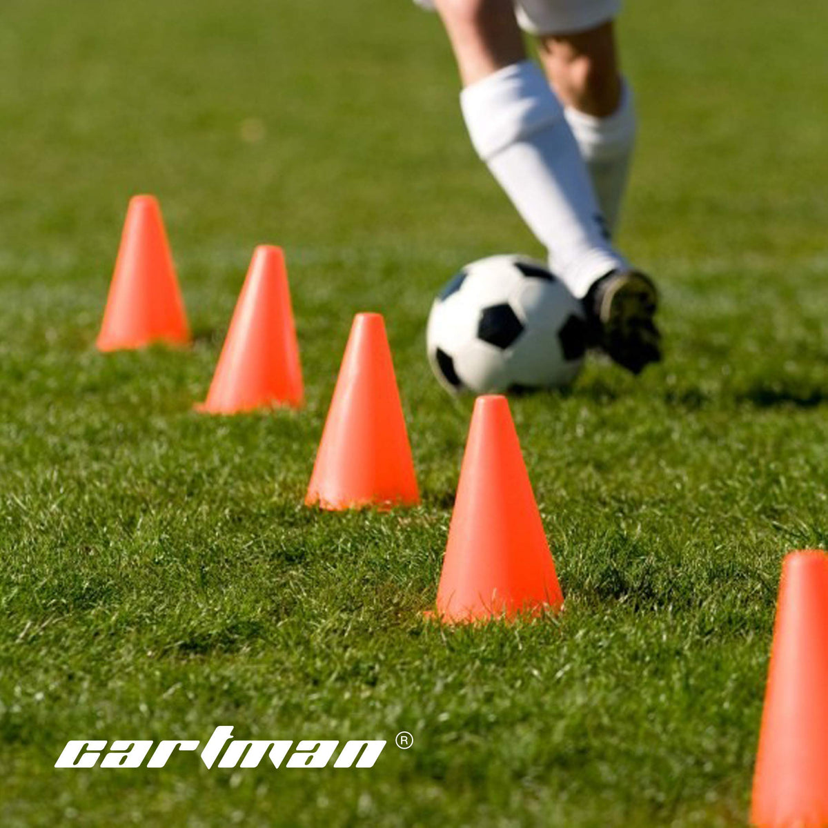 CARTMAN 7 Inch 24 Pack Sports Cones, Agility Field Marker Cones, Plastic Traffic Training Cones for Outdoor Activity & Festive Events