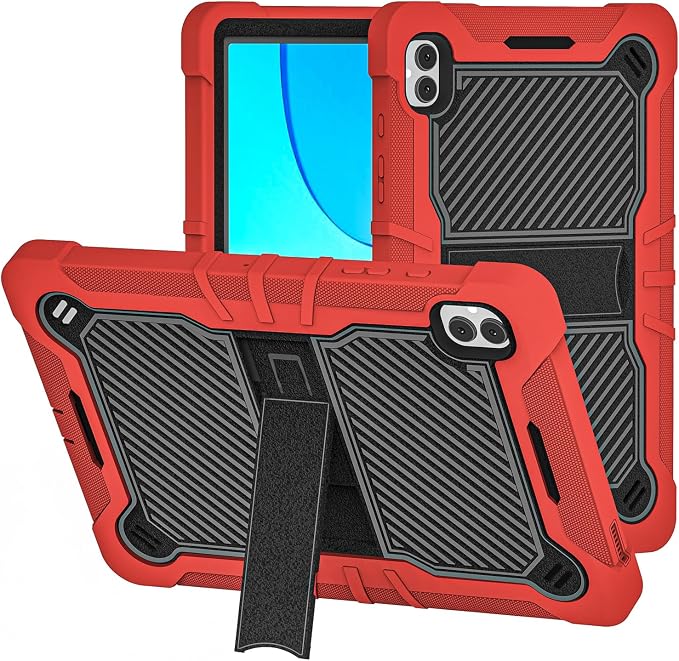 TJS Compatible with Boost Celero 5G Tab Tough Tablet Case (Black) | Strong Kickstand Hybrid Case Cover for Celero 5G Tab