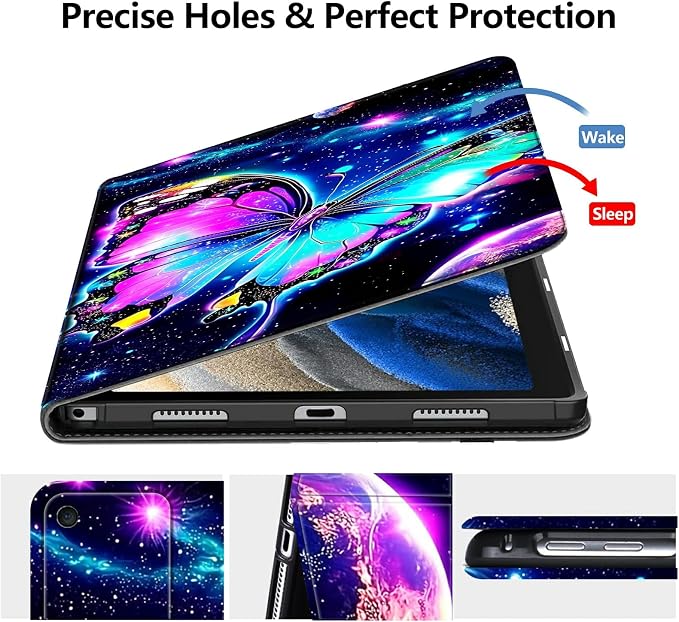 DIGTIALLL Case for Amazon Kindle Fire 7 Inch Tablet (9th/7th/5th Generation 2019/2017/2015 Release) PU Leather Smart Protective Cover with Auto Sleep/WakeBeach Palm Trees