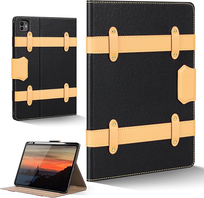 Case for iPad mini 7 (A17) ProiPad mini 7th/6th Gen (2024/2021) | Microfiber Leather Folio Cover with Adjustable Multi-angle StandAuto Sleep/WakeShockproof Protection CaseBlack