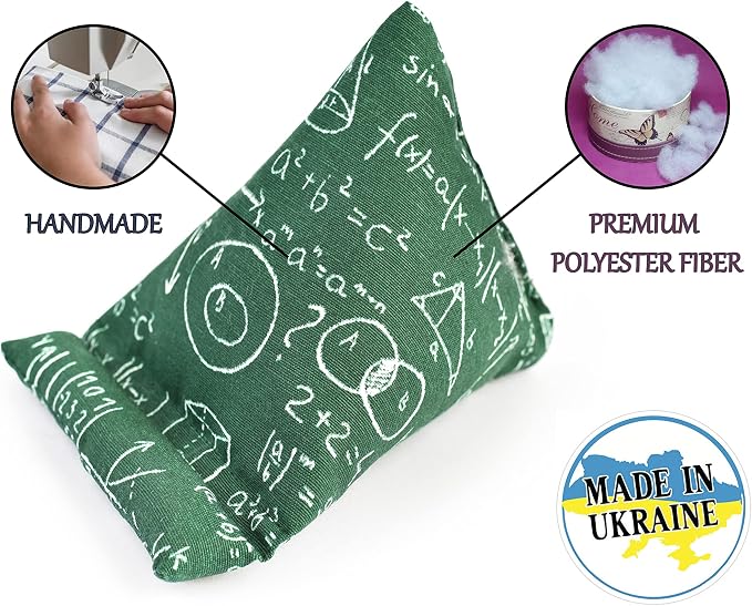 Handmade Phone Pillow Holder - The Wedge Mobile Device Stand - Fabric Phone Stand for All iPhones All Smartphones! 7 x 6.1 x 5.5 Inches (ABC)