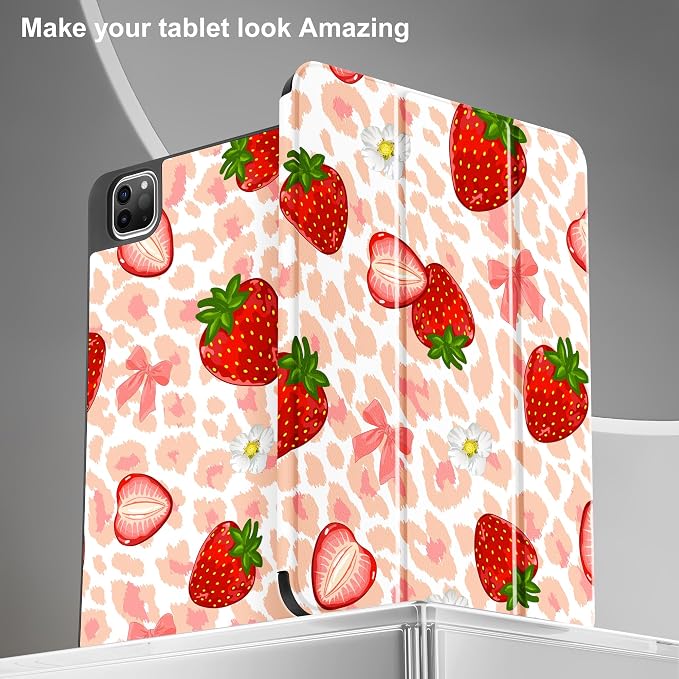 May Chen Case for iPad Pro 11 inch (4th 3rd 2nd &amp 1st Gen) 2022 2021 2020 2018 Trifold Stand + Pencil Holder + Auto Wake/Sleep + Soft TPU Protective Stand Back Cover Abstract Floral