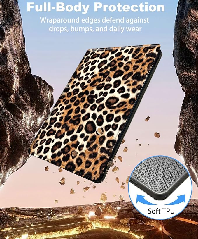 for iPad 11th Generation (A16 2025) 11 / iPad 10th Gen 10.9 2022 Case 360° Rotating PU Leather Stand Cover with Auto Sleep/Wake Shockproof TPU Backl Raccoon Perched