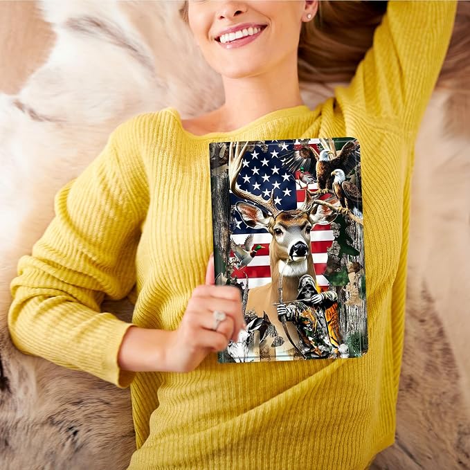 Case for All-New 7 Kindle Paperwhite 12th Gen 2024 &amp Kindle Colorsoft Signature EditionPU Leather Cover with Auto Sleep Wake FeatureAmerican Flag Eagle