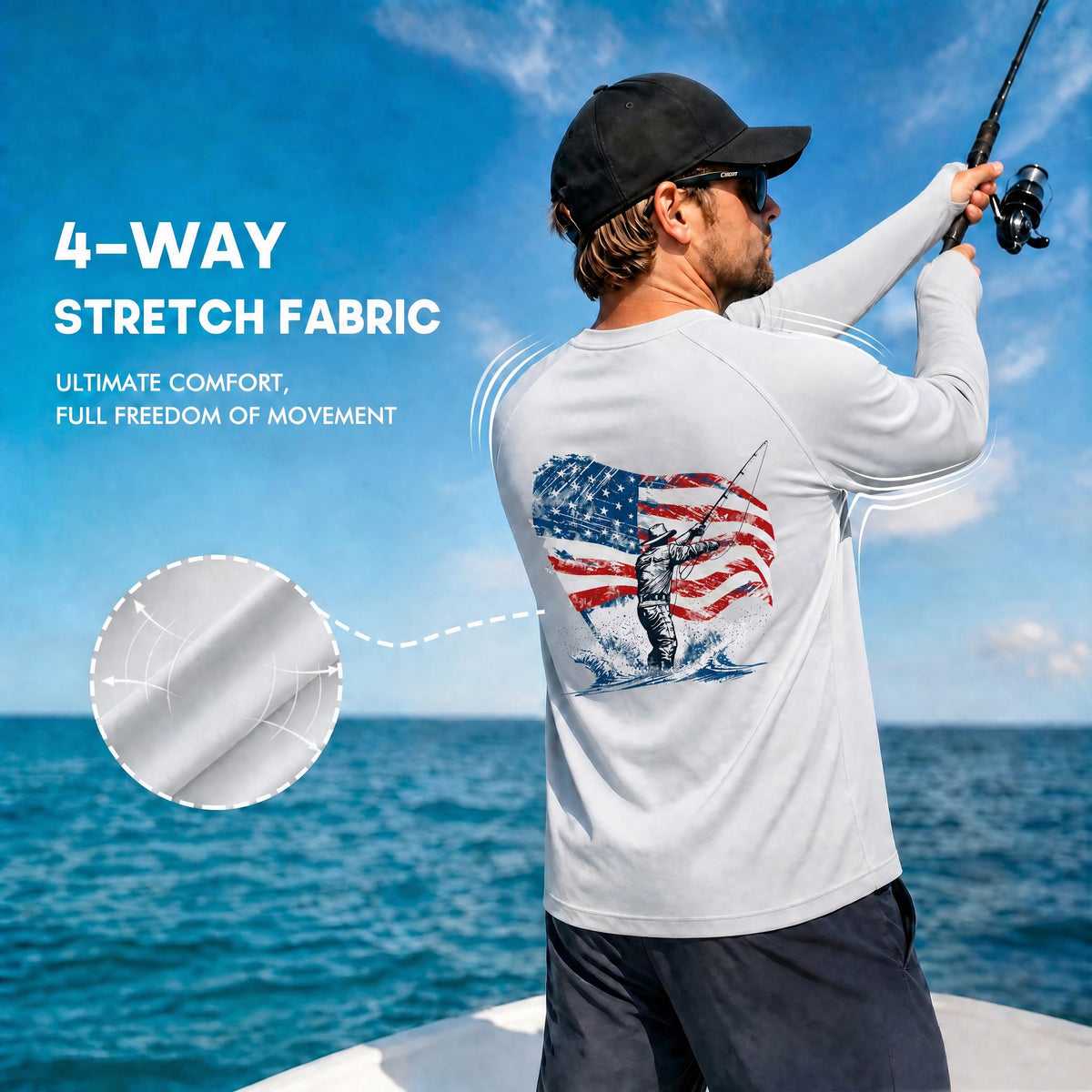 Riverruns Men's UPF 50+ Long Sleeve Fishing Shirt Sun Protection