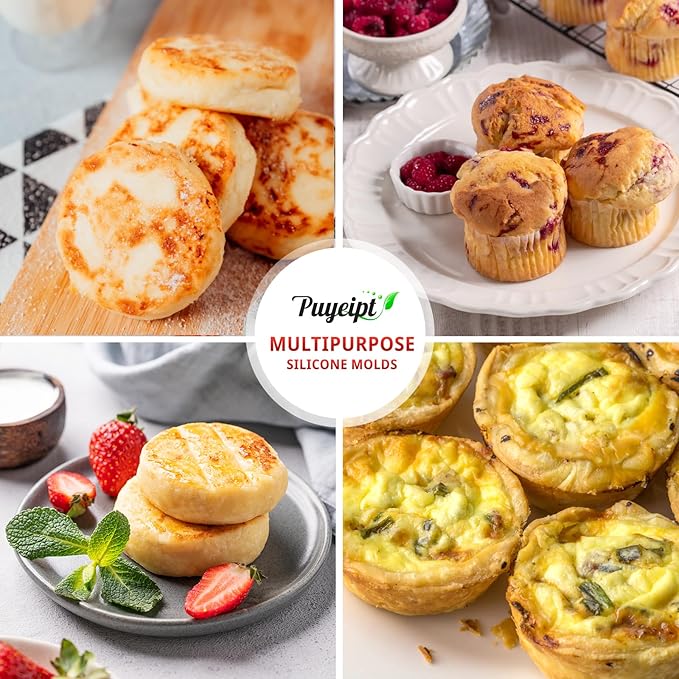 Puyeipt Air Fryer Egg Bite Molds, 2 Pack, 8 Cups