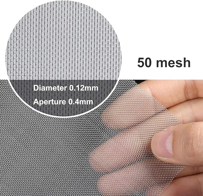 304 Stainless Steel Woven Mesh Panel, 50 Mesh 0.4mm Rustproof Metal Screen