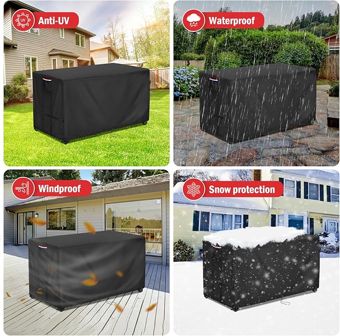Youlvy Fire Pit Cover Rectangular 40 Inch - Waterproof Outdoor Fire Table Cover Rectangle Heavy Duty, 600D Patio Propane Gas Firepit Cover Rectangular Tear Weather Resistant - 40 x 20 x 24 Inch
