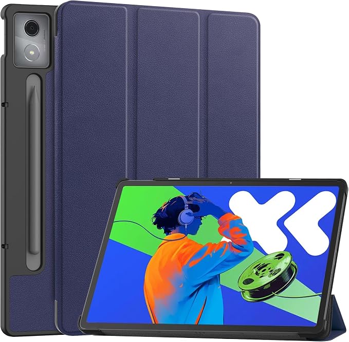 Gylint PU Leather Case for Lenovo Idea Tab Pro/Xiaoxin Pad Pro 12.7 Inch 2025 Ultra Thin Folding Folio Stand Protective Cover Black