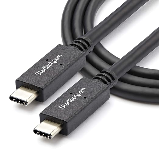 StarTech 3.3ft (1m) USB-C Cable 10Gbps 60W (3A) PD 8K 60Hz / 4K 144Hz USB-IF Certified Thunderbolt Compatible | USB-C to USB-C Thunderbolt 3 Compatible Reversible Connectors Sync and Back Up