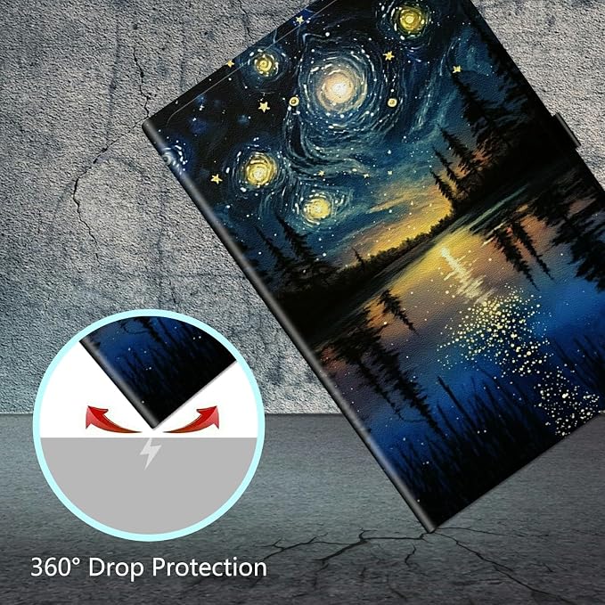 Universal Case for 10.6 inch 11 inch TabletUniversal Case for 10.6-11 Inch Touchscreen TabletSlim PU Leather Stand Folio Shell Cover with 360 Degree Rotatable Kickstand ViewingAbstract Sun Leaf
