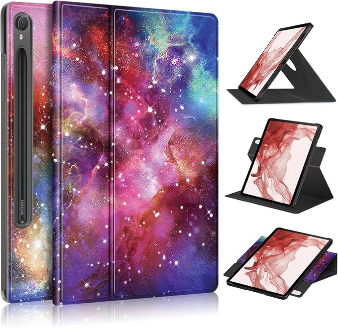 360 Rotating Case for Samsung Galaxy Tab S9 11 inch 2023 TabletStand Folio Cover with Pencil Holder Multi-Angle Viewing Protective Case with Auto Sleep/WakeGalaxy