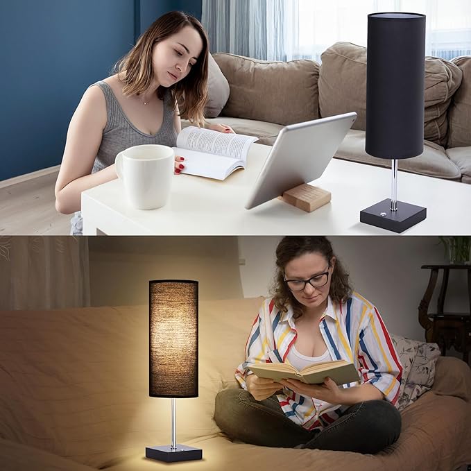 AVV Cordless Table Lamp, 5000mAh Battery Operated Lamp for Night Stand, 3 Modes Battery Powered Wireless Table Lamp, Touch Control Rechargeable Lamp for Bedroom, Living Room, 18 Inch Black