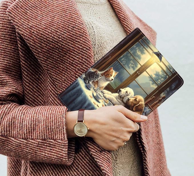 Case for Samsung Galaxy Tab S10 Plus 2024/ S9 Plus/ S9 FE Plus 5G 12.4 Inch 2023 Slim PU Leather Stand Folio Cover with Auto Wake Sleep Abstract Paint Dogs
