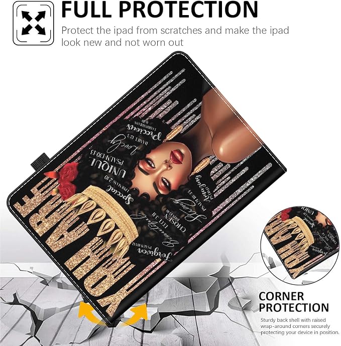 Case for Amazon Fire Max 11 Tablet (13th Generation 2023 Release) Multi-Angle Smart Stand Cover Auto Sleep/Wake for Fire 11 Max Tablet，African American Women Inspirational Quotes