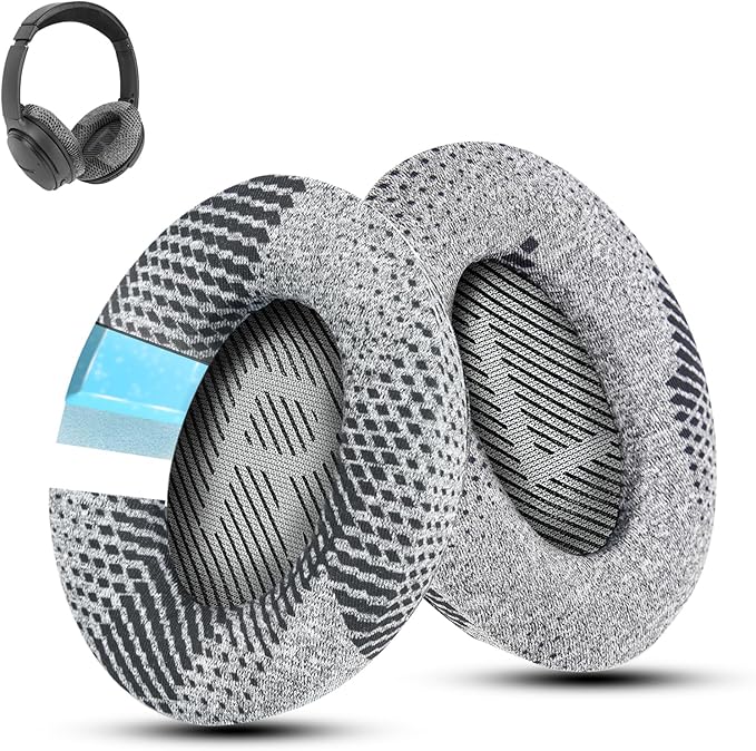 Cooling-Gel QuietComfort 35 / QC35 ii Replacement Ear Pads for Bose Headphones, Also Fit for Bose QC45 QC35 QC25 QC2 QC15/ Around-Ear 2 AE2i AE2w/ SoundTrue & SoundLink Series, Dark Grey
