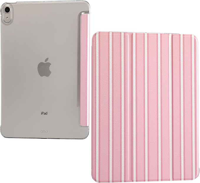 for iPad Air 11-inch M4 2026 M3 2025 M2 2024 iPad Air 5th 2022 / 4th Gen 2020 10.9-inch Slim Foldable Stand Hard PC Translucent Back Shell Smart Cover - [Auto Wake/Sleep]-Black Polka dots