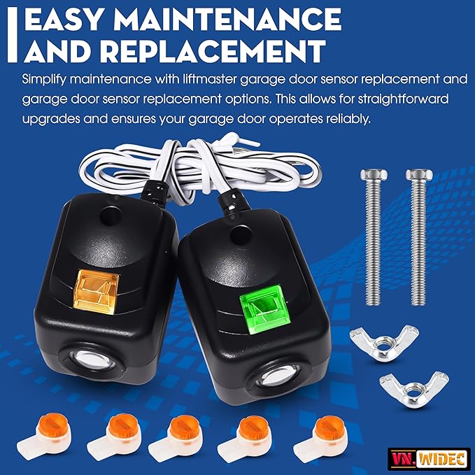Upgraded 2X 820CB for Liftmaster Garage Door Sensor Replacement 41A5034, G801CB-P, 801CB, 041-0136 Chamberlain Garage Door Sensor, for Liftmaster Craftsman Garage Door Sensor, Safety Beam Eyes