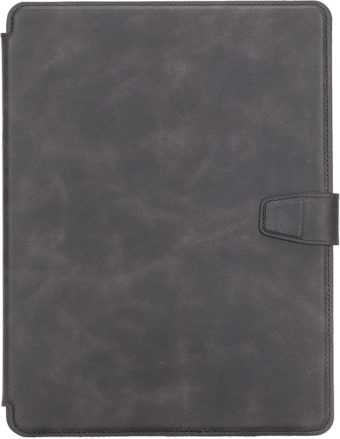 Genuine Leather Handmade iPad 10.2 Magnetic Closure Case with Separeted Compartments and Card Slots for Women &amp Men (8th Gen 2020) (7th Gen 2019) (Black)