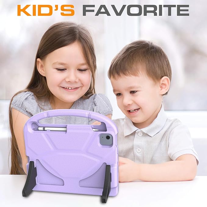 Kids Case for iPad (A16) 11th Generation 11 Inch 2025/iPad 10th Generation 10.9 Inch 2022 with Screen Protector and Pencil Holder Shockproof Handle Stand Cover for iPad 11/10 Gen Blue