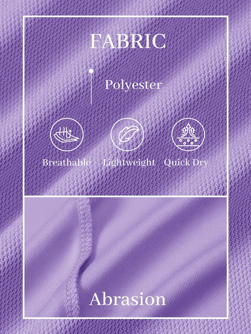 TACVASEN Mens Golf Shirt Dry Fit Mens Polo Shirts Short Sleeve Performance Golf Polos for Men with Collar Work Shirts Light Purple, L