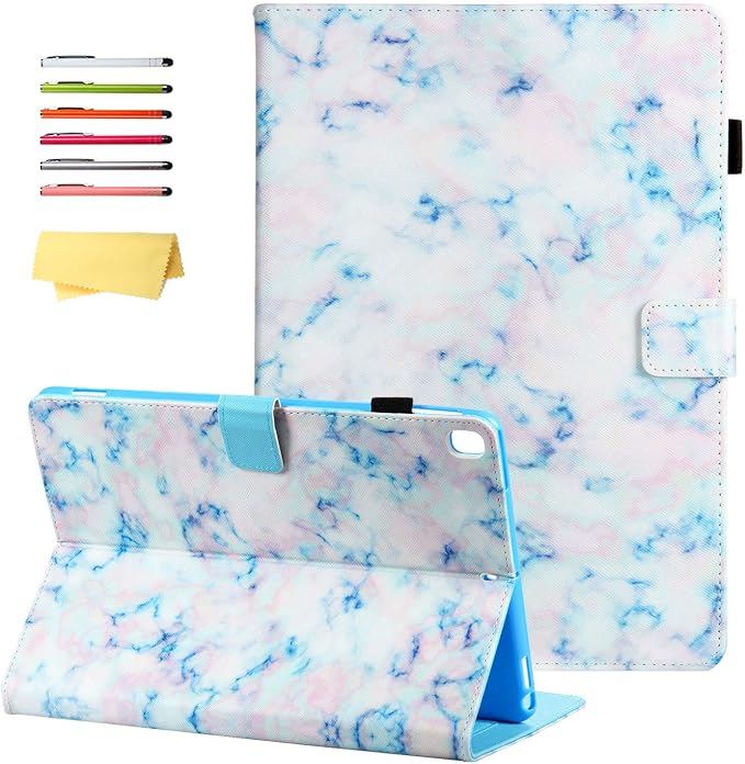 for Apple iPad 9th/8th/7th Generation 10.2 Inch Case 2021/2020/2019Smart PU Leather Folio Stand Magnetic Wallet with Card Pockets [Auto Wake/Sleep] Soft TPU Shockproof Cover Pink Beach Sea