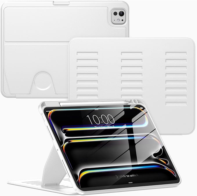 VIKESI Case for iPad Pro 11 inch (M5/M4) 2025/2024Multiple Angles Magnetic Stand CoverShockproof BackPencil Holderand Auto Sleep/WakeBlack