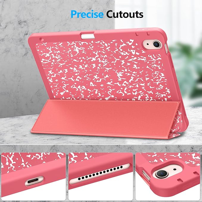 Fintie Slim Case for iPad Air 11-inch &amp iPad Air 5th/4th Generation 10.9 in | Tri-Fold Stand Flexible Soft TPU Back Cover Shockproof Protection Pencil Holder Scratch-Resistant Composition Lil