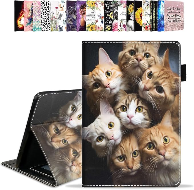 Case for Amazon Kindle Fire HD 10 Tablet 10.1 (9th/7th Generation 2019/2017 Release) - PU Leather Folio Case with Smart Auto Wake/Sleep African American Girl