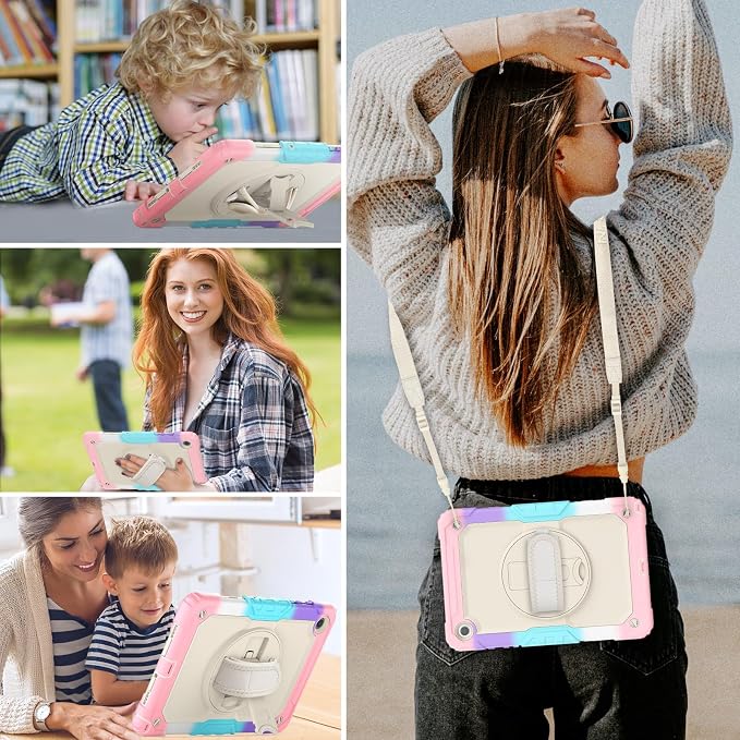 HXCASEAC Case for Samsung Galaxy Tab S6 Lite 10.4 inch Protective with Screen Protector/Hand Strap/S Pen Holder Shockproof S6 Lite Tablet Case 2024/2022/2020 SM-P610 SM-P613 SM-P620 - Black