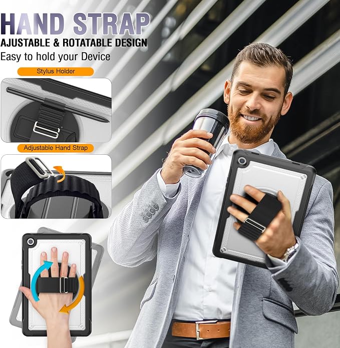 Case Compatible with Galaxy Tab A11 Plus 2026/ A9 Plus 2023 11-Inch Model SM-X230/SM-X236/SM-X238/SM-X210/SM-X216/SM-X218 with Screen Protector Pen Holder Stand Shoulder Strap Handle Grip