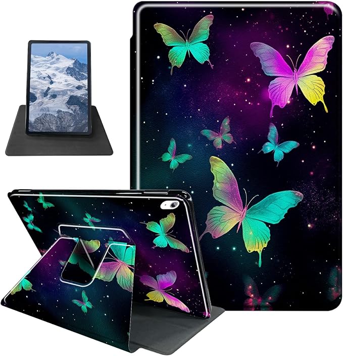 Astronaut Mushrooms Pattern Case for iPad 10.2 iPad 9th Generation 2021/ iPad 8th Generation 2020/ iPad 7th Generation 2019360 Degree Rotating Stand Protective Cover with Auto Sleep/Wake