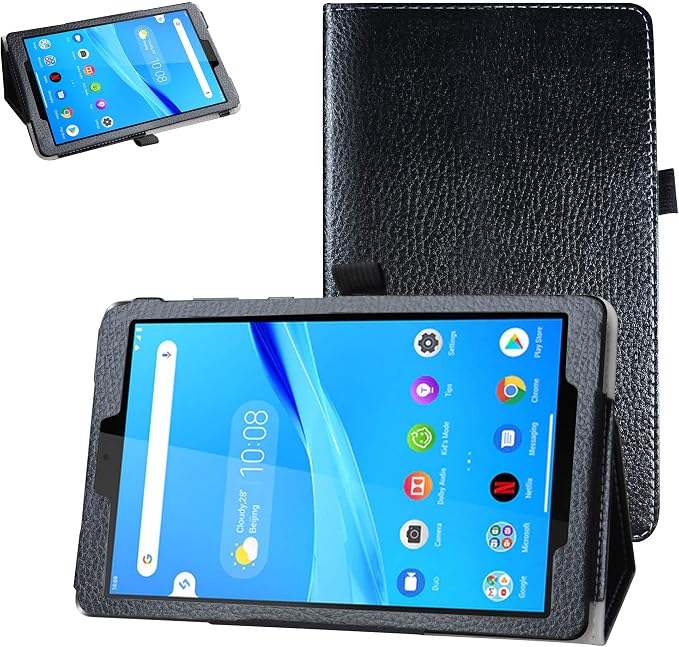 Bige for Lenovo Tab M8 FHD (2nd Gen) CasePU Leather Folio 2-Folding Stand Cover for Lenovo Tab M8 FHD (2nd Gen) TB-8705F 8 Tablet(Only fit Lenovo TB-8705F)Black