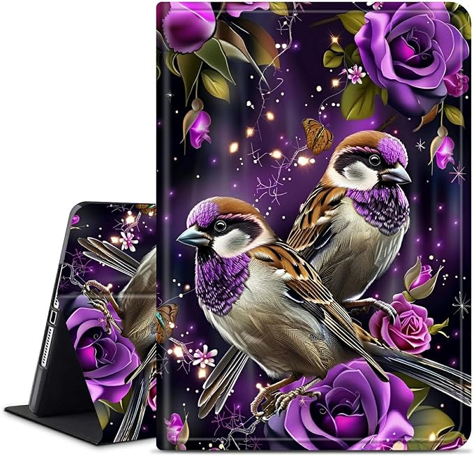for Samsung Galaxy Tab E 9.6 Inch 2015 (SM-T560/T561/T565/T567) Kickstand Case PU Leather Multiple Viewing Angles Stand Smart Cover for Galaxy Tab E 2015 2 Roses