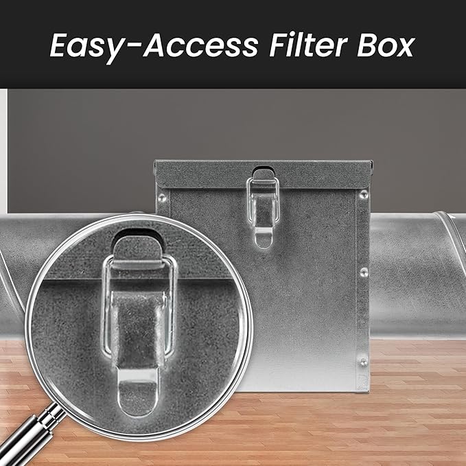 Repa Market 6" Duct Air Filter Box – Galvanized Steel Inline Dryer Filter