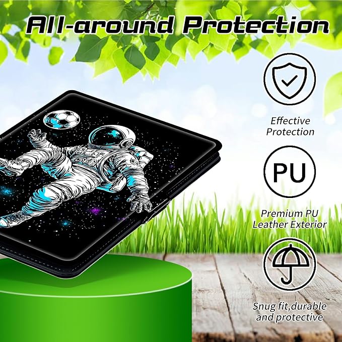 for Walmart Onn 10.1 2024 Onn 10.1 Gen 4 Universal Tablet Case 360 Degree Rotating Kickstand Protective Stand Case with Multiple Viewing PU Leather Shell Case Black Book Cat