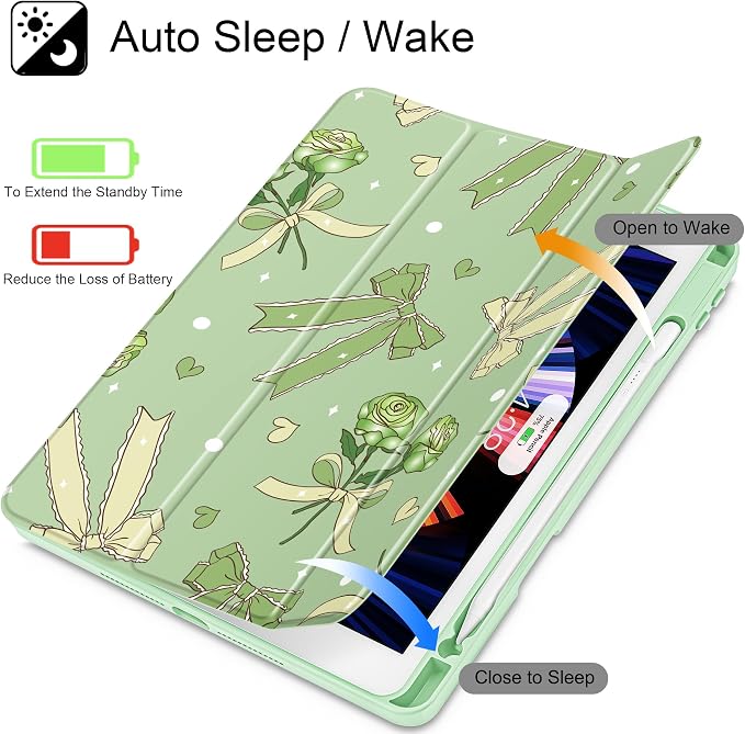 Tuiklol for iPad 10.2 inch 9th / 8th / 7th Gen 2021 2020 2019 Release Case | Built in Pencil Holder - TPU Protection Trifold Stand Stand Clear Back Tablet Cover With Auto Wake/Sleep Blue berries