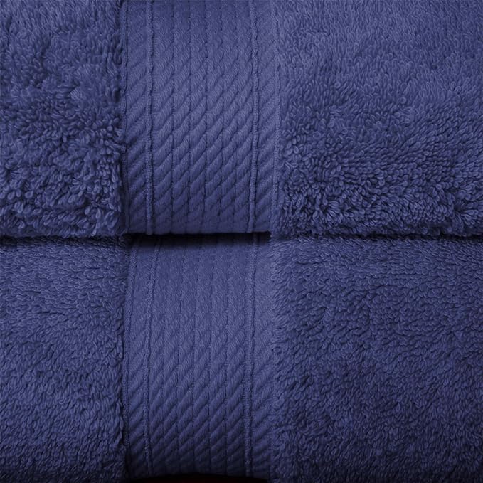 Superior Egyptian Cotton Pile 10 Piece Towel Set, Includes 2 Bath, 4 Hand, 4 Face Towels/Washcloths, Ultra Soft Luxury Towels, Thick Plush Essentials, Guest Bath, Spa, Hotel Bathroom, Navy Blue