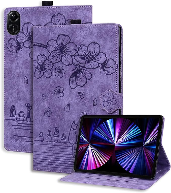 Case for Honor MagicPad 3 Pro 12.3 12.3 2026Multi-Angle Viewing PU Leather Folio Stand Cover with Pencil HolderShockproof Protective Case for Honor MagicPad 3 Pro 12.3 2026Rose Red