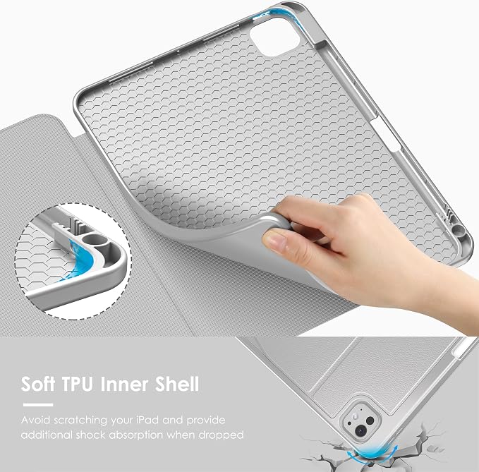VIKESI Case for iPad Pro 11 inch (M5/M4) 2025/2024Multiple Angles Magnetic Stand CoverShockproof BackPencil Holderand Auto Sleep/WakeBlack
