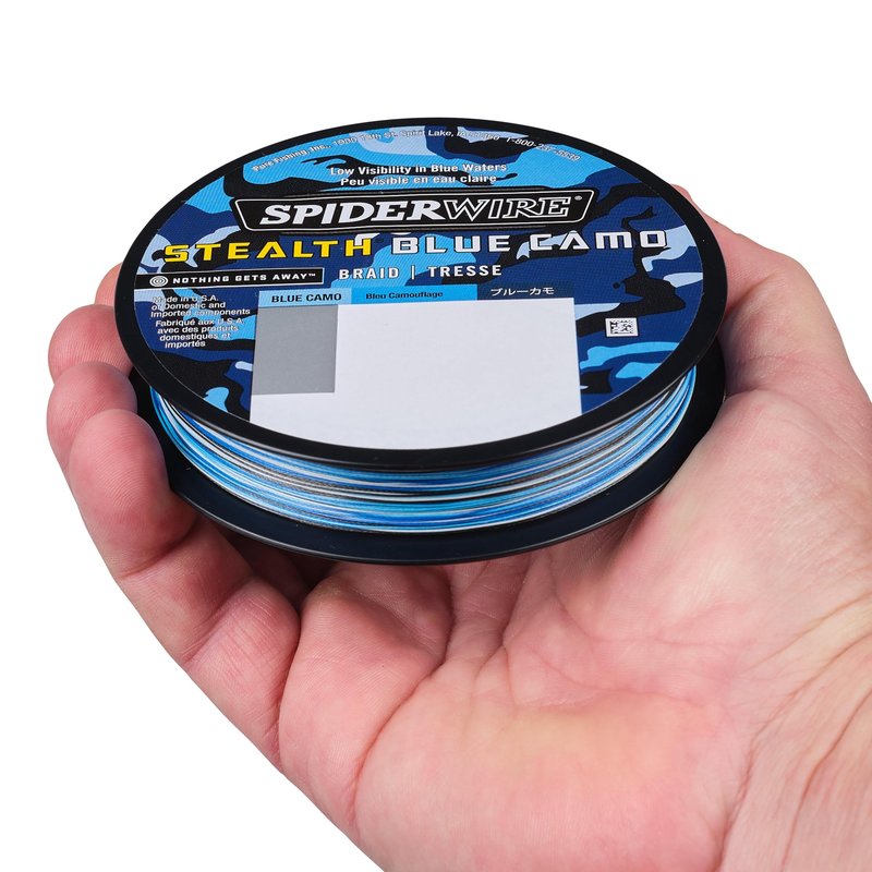 SpiderWire Stealth® Superline, Blue Camo, 15lb | 6.8kg, 200yd | 182m Braided Fishing Line, Suitable for Saltwater and Freshwater Environments