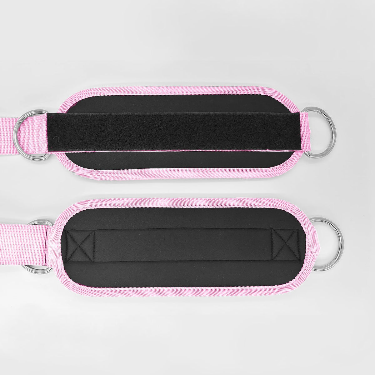 Langmeil Fitness Ankle Straps for Cable Machines, 2 Pack Comfortable Adjustable Padded Ankle Wrist Cuffs, Kickback Glute Workouts for Men Women, D-Ring Leg Straps with Neoprene Padding -Pink